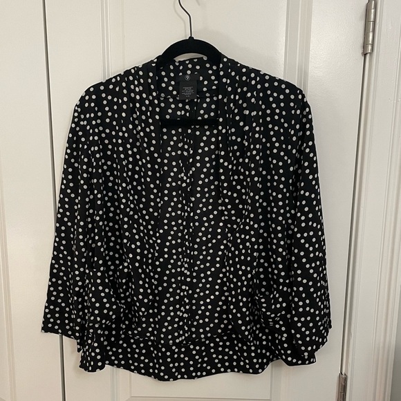 WOMENS Polka Dot Lightweight open front blazer jacket - Picture 1 of 5